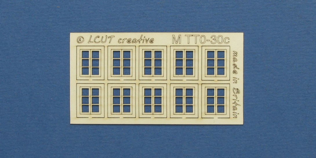 M TT0-30c TT:120 kit of 10 casement windows Kit of 10 casement windows. Made from 0.35mm paper.
